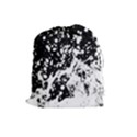 Black And White Splash Texture Drawstring Pouches (Large)  View1