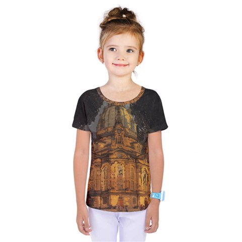 Dresden Frauenkirche Church Saxony Kids  One Piece Tee by Nexatart