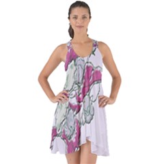 Bouquet Flowers Plant Purple Show Some Back Chiffon Dress by Nexatart