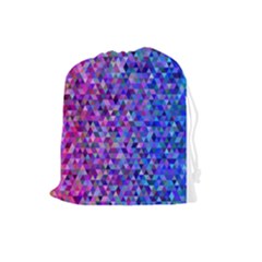 Triangle Tile Mosaic Pattern Drawstring Pouches (large)  by Nexatart