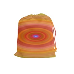 Ellipse Background Orange Oval Drawstring Pouches (large)  by Nexatart