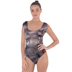 Fireplace Flame Burn Firewood Short Sleeve Leotard  by Nexatart