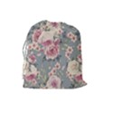 Pink Flower Seamless Design Floral Drawstring Pouches (Large)  View2