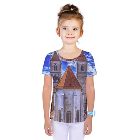 Steeple Church Building Sky Great Kids  One Piece Tee by Nexatart