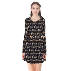 Hotwife Vixen With Butterfly In Gold On Black Flare Dress by MakeaStatementClothing