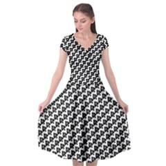 Hotwife Queen Of Spades Motif On White Cap Sleeve Wrap Front Dress by MakeaStatementClothing
