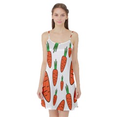 Fruit Vegetable Carrots Satin Night Slip by Mariart