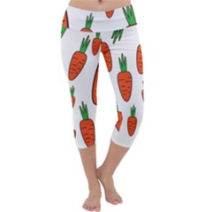 Fruit Vegetable Carrots Capri Yoga Leggings by Mariart