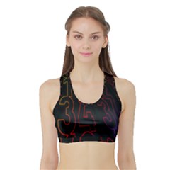 Neon Number Sports Bra With Border by Mariart