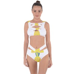 Pineapple Fruite Yellow Triangle Pink Bandaged Up Bikini Set  by Mariart