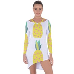 Pineapple Fruite Yellow Triangle Pink Asymmetric Cut-out Shift Dress by Mariart