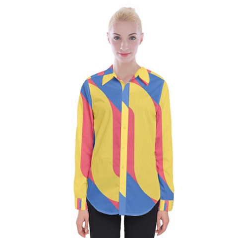 Rainbow Sign Yellow Red Blue Retro Womens Long Sleeve Shirt by Mariart
