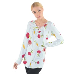 Root Vegetables Pattern Carrots Tie Up Tee by Mariart
