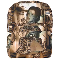 Steampunk, Steampunk Women With Clocks And Gears Full Print Backpack by FantasyWorld7