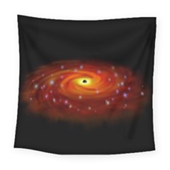 Space Galaxy Black Sun Square Tapestry (large) by Mariart