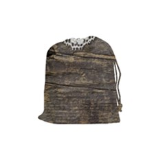 Shabbychicwoodwall Drawstring Pouches (medium)  by NouveauDesign