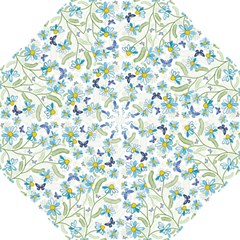 Flower Blue Butterfly Leaf Green Hook Handle Umbrellas (medium) by Mariart