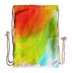 Red Yellow Green Blue Rainbow Color Mix Drawstring Bag (large) by Mariart