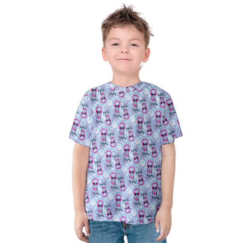 Pattern Kitty Headphones  Kids  Cotton Tee by iCreate