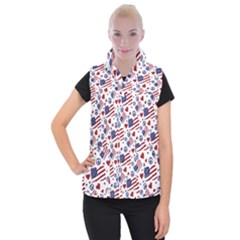 Peace Love America Icreate Women s Button Up Puffer Vest by iCreate