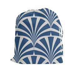 Teal,white,art Deco,pattern Drawstring Pouches (xxl) by NouveauDesign