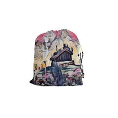 Modern Abstract Painting Drawstring Pouches (small)  by NouveauDesign