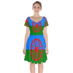 Gypsy Flag Short Sleeve Bardot Dress by Valentinaart