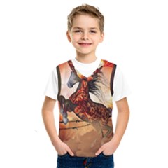 Awesome Creepy Running Horse With Skulls Kids  Sportswear by FantasyWorld7