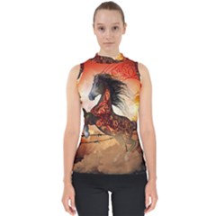 Awesome Creepy Running Horse With Skulls Shell Top by FantasyWorld7