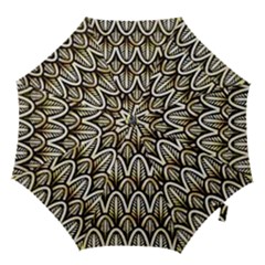 Art Deco Gold Black Shell Pattern Hook Handle Umbrellas (small) by NouveauDesign