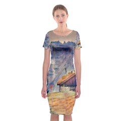 Impressionism Classic Short Sleeve Midi Dress by NouveauDesign