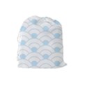 blue,white,shell,pattern Drawstring Pouches (Large)  View2