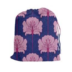 Beautiful Art Nouvea Floral Pattern Drawstring Pouches (xxl) by NouveauDesign