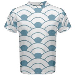 Art Deco Teal White Men s Cotton Tee by NouveauDesign