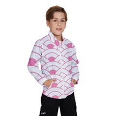 Art Deco Shell Pink White Wind Breaker (kids) by NouveauDesign