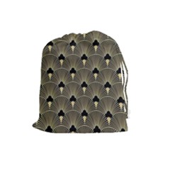 Art Deco Fan Pattern Drawstring Pouches (large)  by NouveauDesign