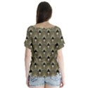 art deco fan pattern V-Neck Flutter Sleeve Top View2