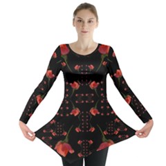 Roses From The Fantasy Garden Long Sleeve Tunic  by pepitasart