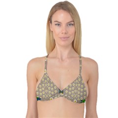 Star Fall Of Fantasy Flowers On Pearl Lace Reversible Tri Bikini Top by pepitasart