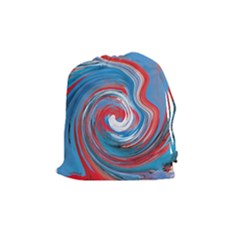 Red And Blue Rounds Drawstring Pouches (medium)  by berwies