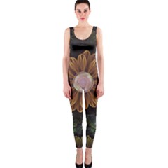 Abloom In Autumn Leaves With Faded Fractal Flowers Onepiece Catsuit by jayaprime