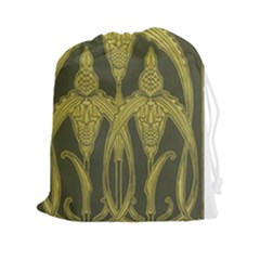 Art Nouveau Green Drawstring Pouches (xxl) by NouveauDesign