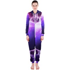 Beautiful Violet Nasa Deep Dream Fractal Mandala Hooded Jumpsuit (ladies)  by jayaprime
