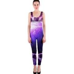 Beautiful Violet Nasa Deep Dream Fractal Mandala Onepiece Catsuit by jayaprime
