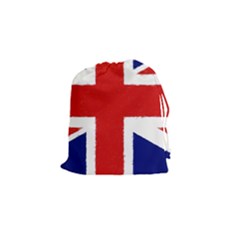 Union Jack Watercolor Drawing Art Drawstring Pouches (small)  by picsaspassion