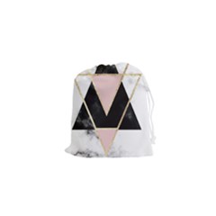 Triangles,gold,black,pink,marbles,collage,modern,trendy,cute,decorative, Drawstring Pouches (xs)  by NouveauDesign