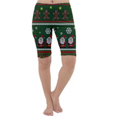 Ugly Christmas Sweater Cropped Leggings  by Valentinaart