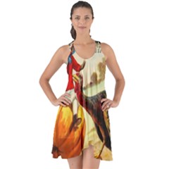 Vintage Thanksgiving Show Some Back Chiffon Dress by Valentinaart