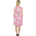 pink flowers Capsleeve Midi Dress View2