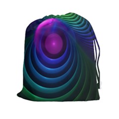 Beautiful Rainbow Marble Fractals In Hyperspace Drawstring Pouches (xxl) by jayaprime